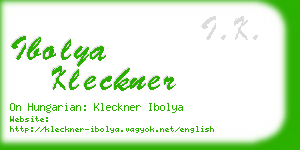 ibolya kleckner business card